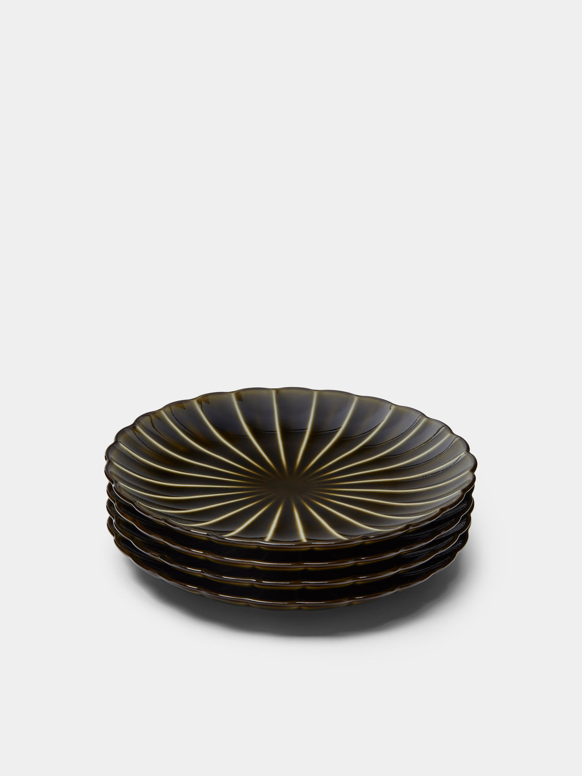 Kaneko Kohyo - Giyaman Urushi Ceramic Side Plates (Set of 4) - Green - ABASK