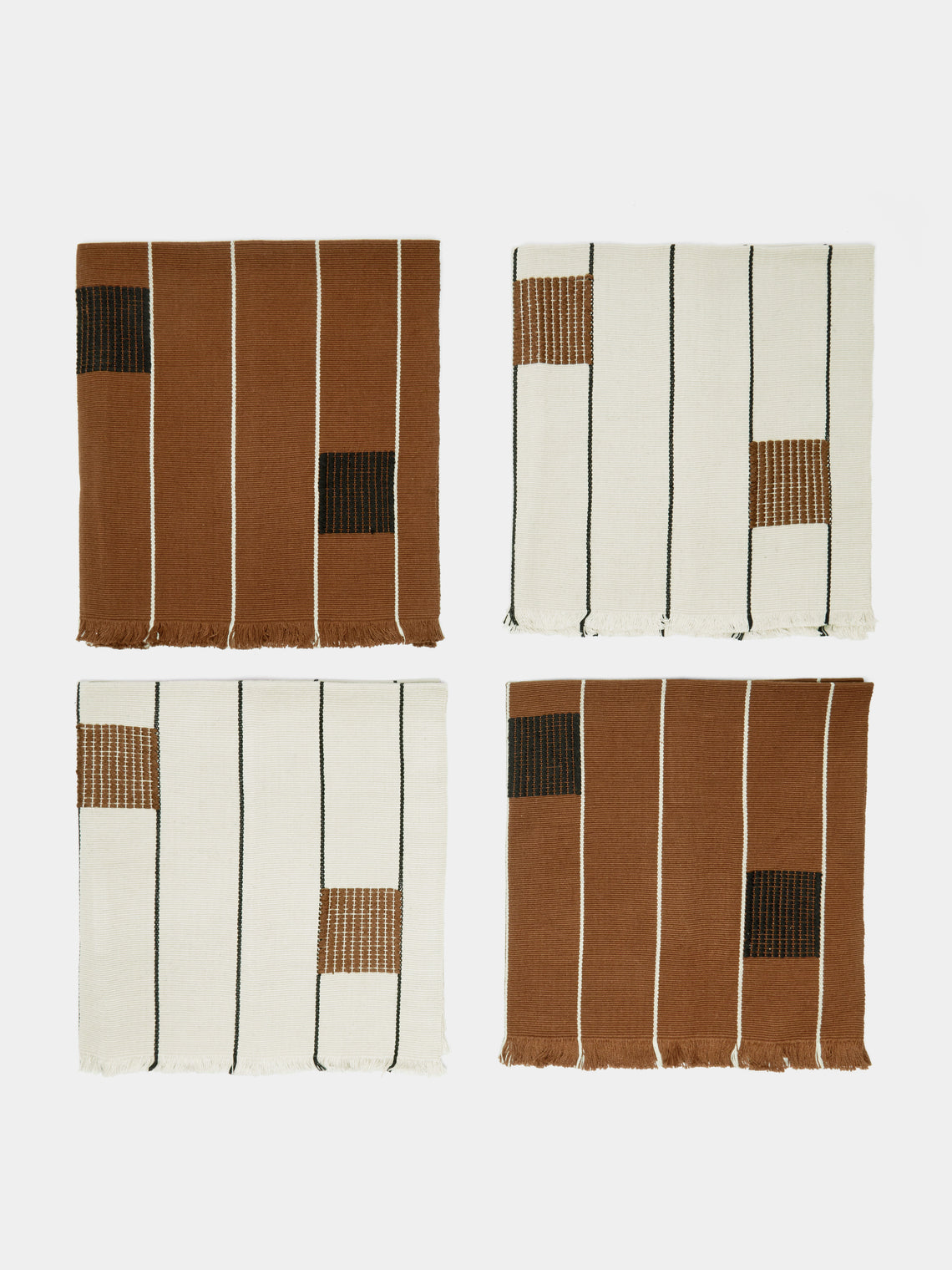 Revolution of Forms - Chiapas Handwoven Cotton Napkins (Set of 4) - Multiple - ABASK