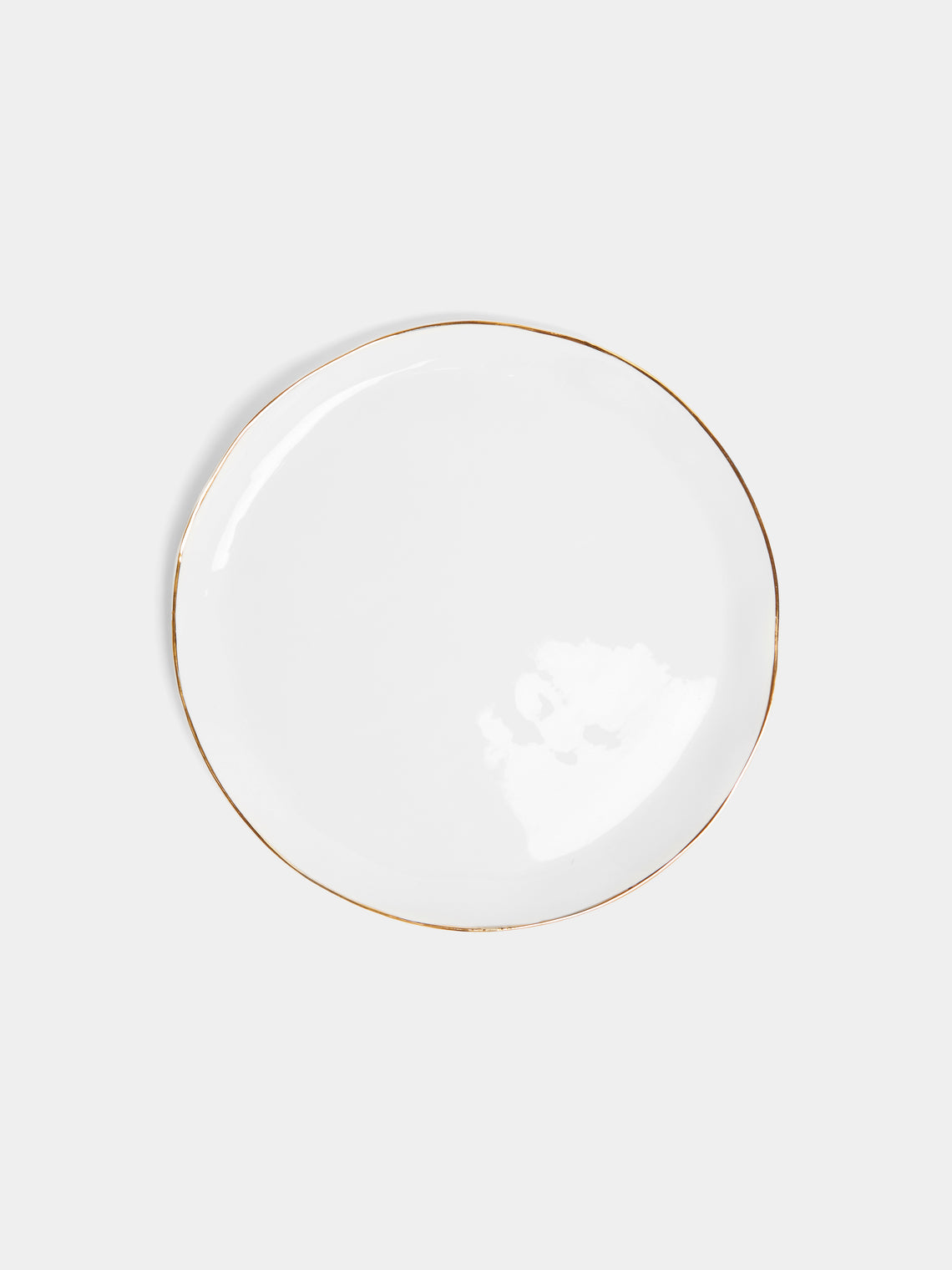 Feldspar - Hand-Painted 24ct Gold and Bone China Side Plates (Set of 4) - White - ABASK - 