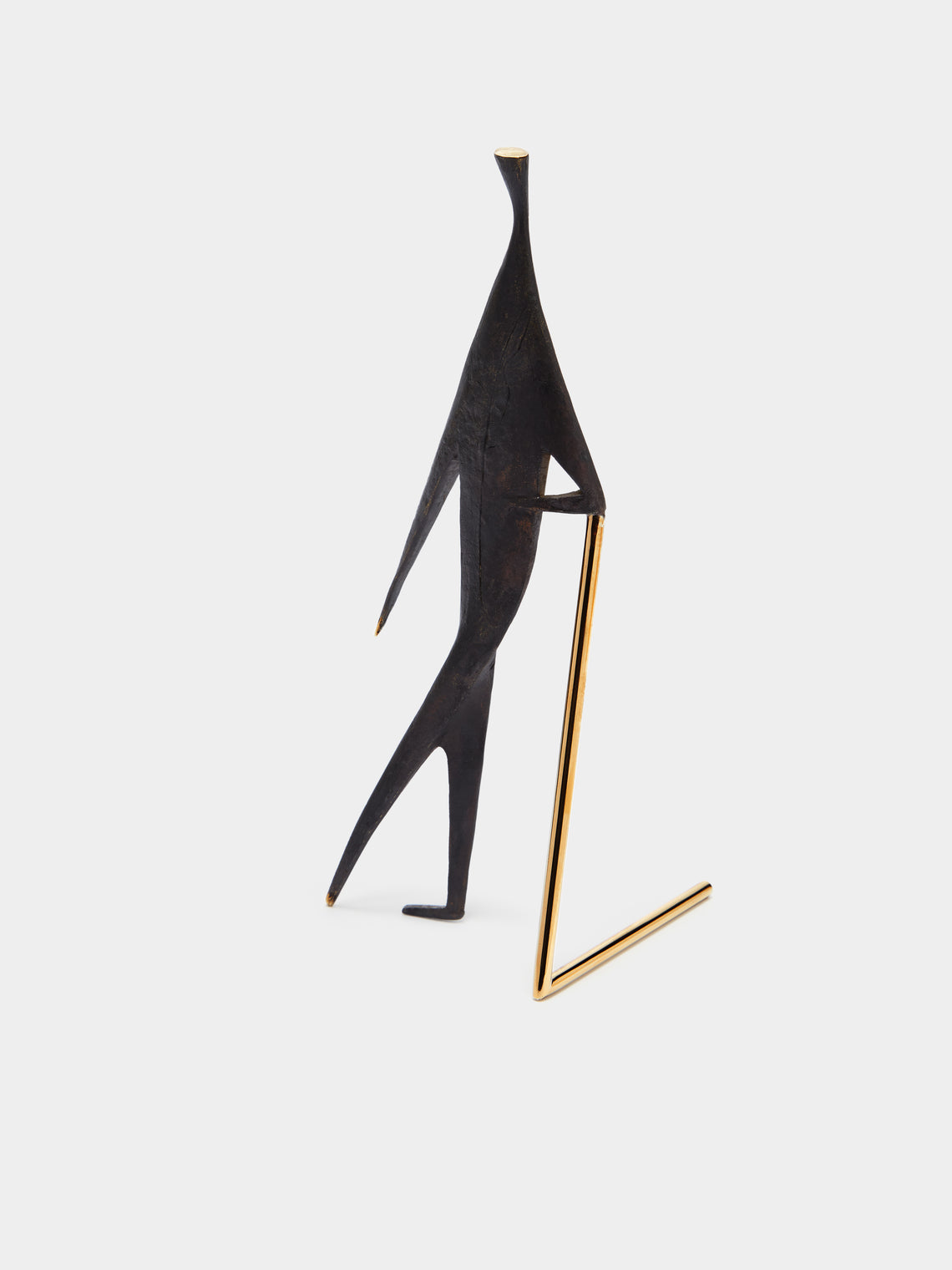 Carl Auböck - 'Man with Stick' Brass Sculpture - Black - ABASK
