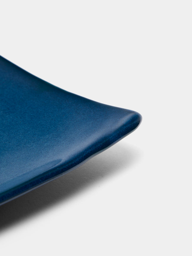 Mervyn Gers Ceramics - Hand-Glazed Ceramic Long Rectangular Sushi Platter - Blue - ABASK