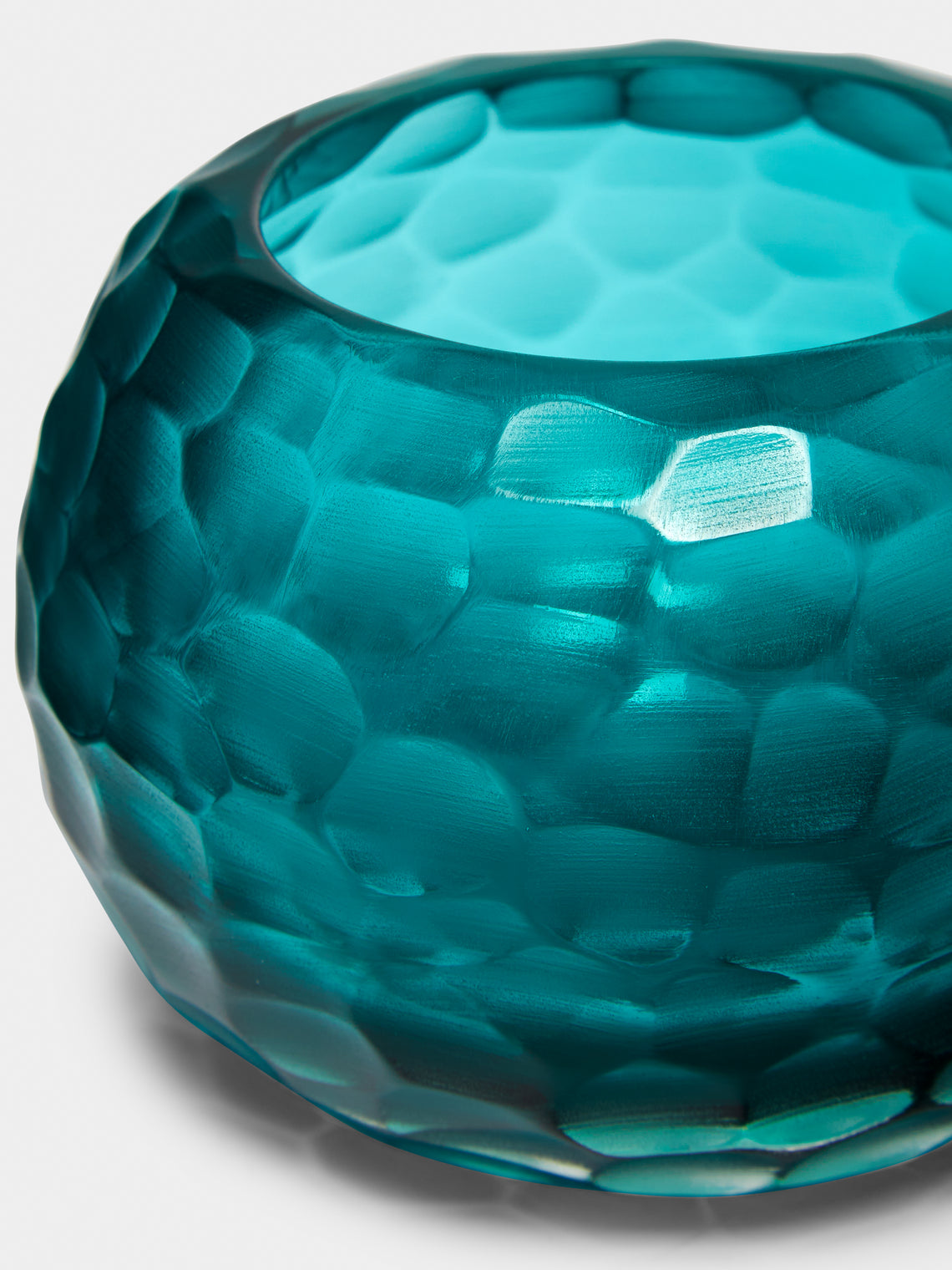 Micheluzzi Glass - Bocia Acqua Hand-BlownMurano Glass Vase - Teal - ABASK