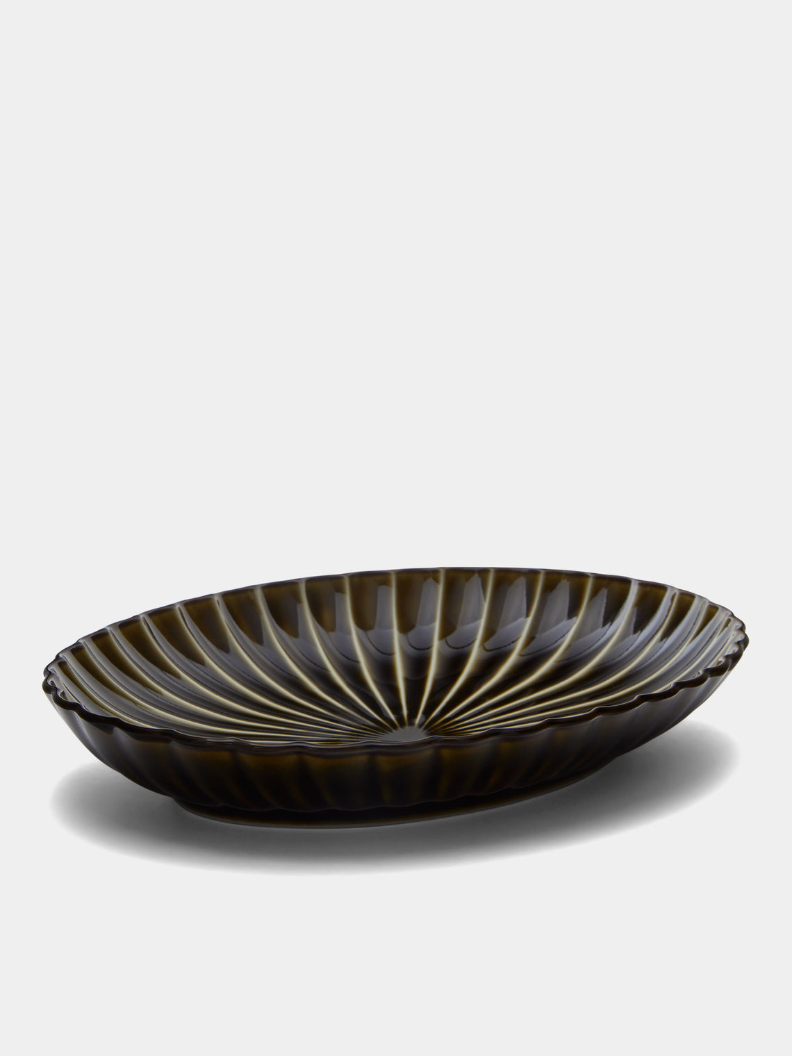 Kaneko Kohyo - Giyaman Urushi Ceramic Oval Platter - Green - ABASK