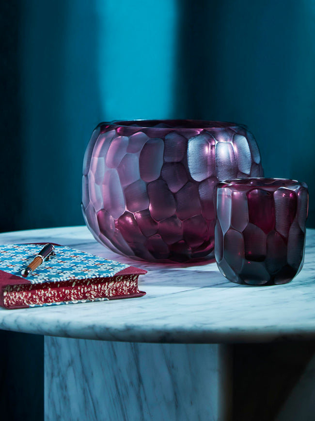Micheluzzi Glass - Rullo Ametisa Hand-Blown Murano Glass Vase -  - ABASK