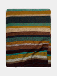 The Elder Statesman - Stripe Super Soft Cashmere Blanket - Green - ABASK - 