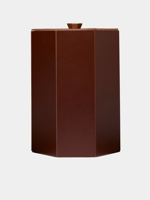 Rabitti 1969 - Coste Leather Wastepaper Bin -  - ABASK - 