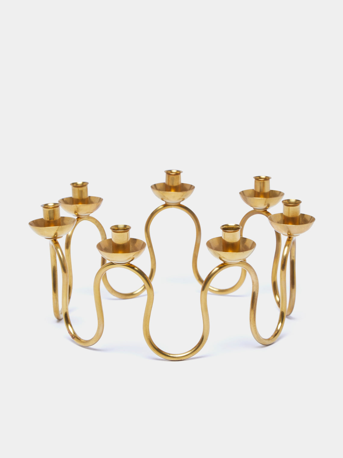 Antique and Vintage - 1950s Lars Holmström Brass Candelabras (Set of 3) -  - ABASK - 