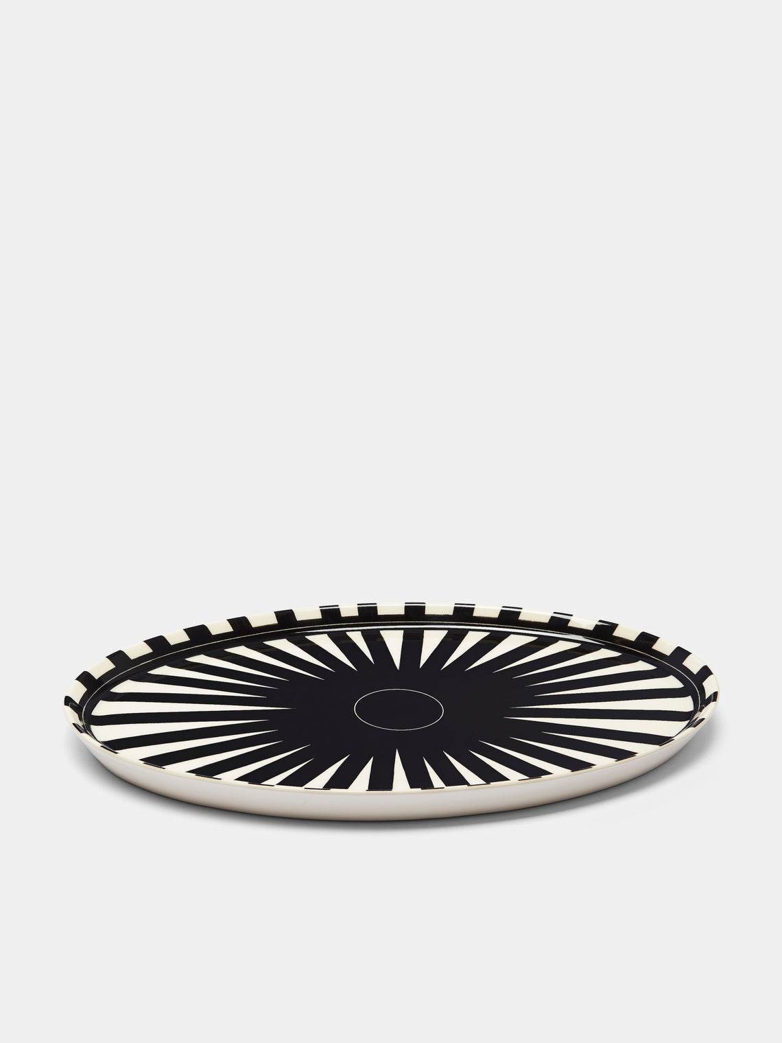 Hedwig Bollhagen - Ritzen Hand-Painted Ceramic Large Oval Serving Platter - Black - ABASK