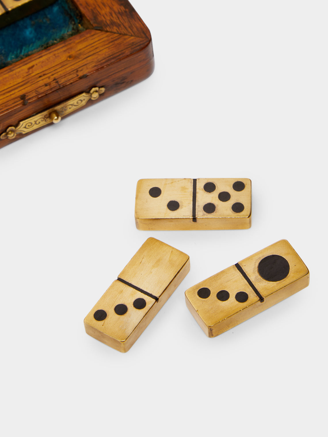 Antique and Vintage - 1930s Brass Dominoes -  - ABASK