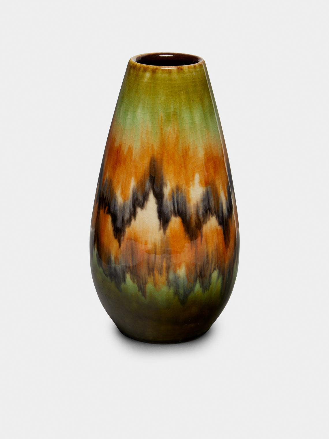 Antique and Vintage - 1950-1970 Fat Lava Vase - Green - ABASK - 