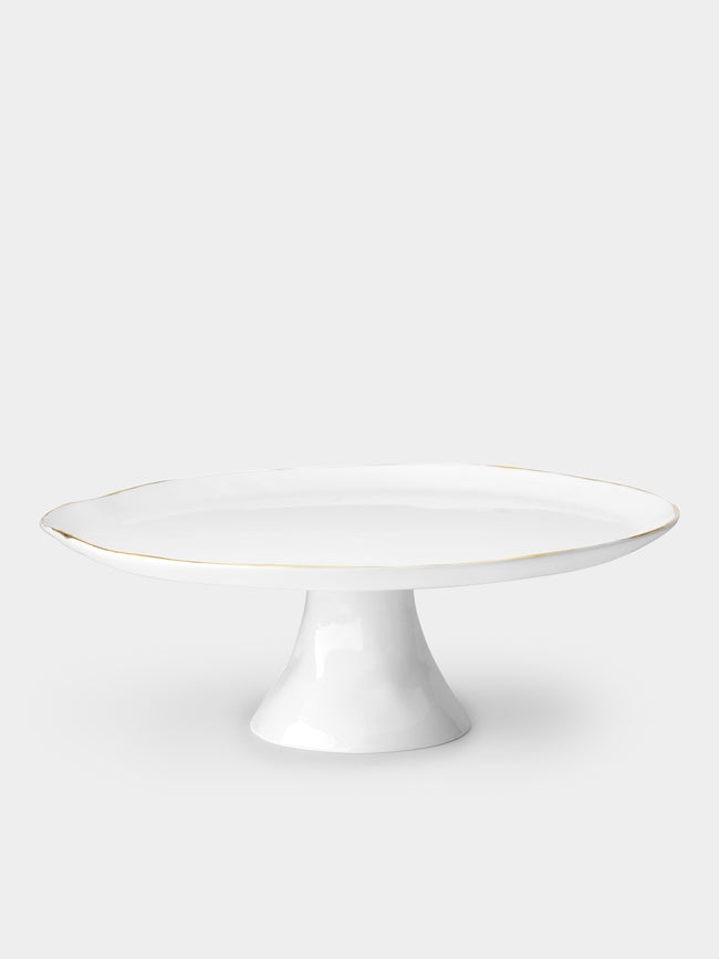 Feldspar - Hand-Painted 24ct Gold and Bone China Cake Stand -  - ABASK - 