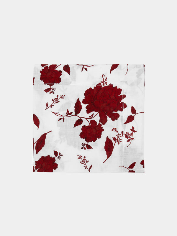 Emilia Wickstead - Linen Floral Napkins (Set of 4) - Red - ABASK - 