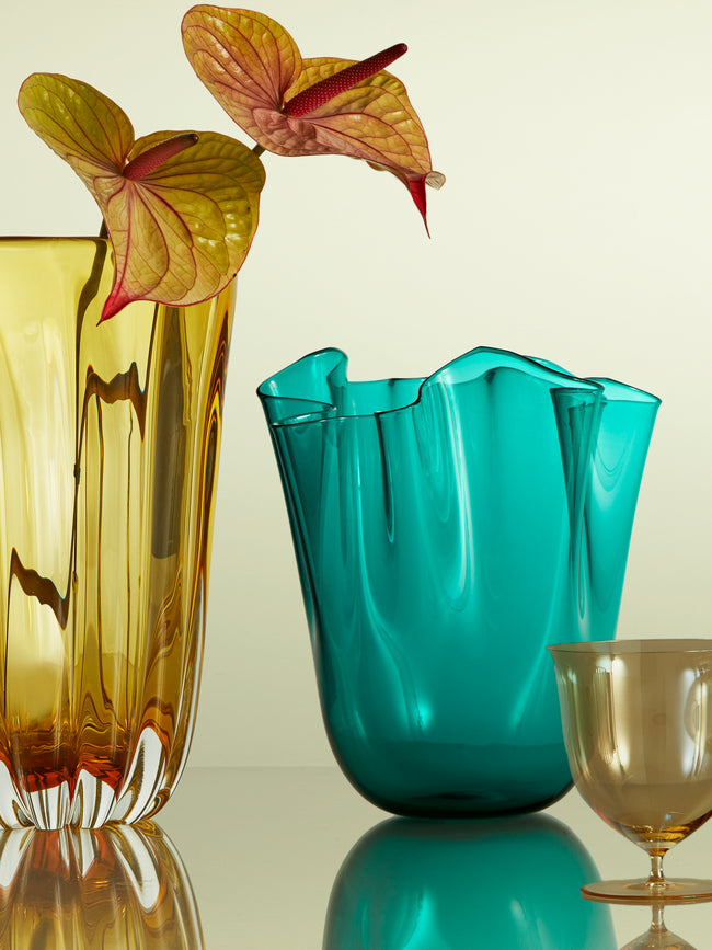 Venini - Fazzoletto Hand-Blown Murano Glass Large Vase -  - ABASK