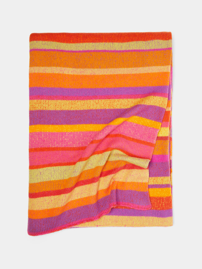 The Elder Statesman - Stripe Super Soft Cashmere Blanket - Multiple - ABASK - 