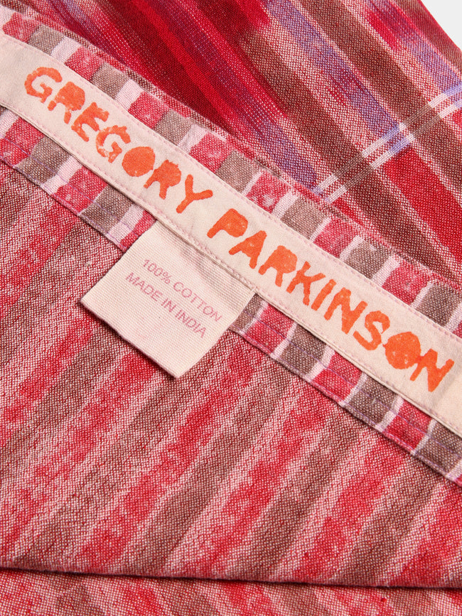 Gregory Parkinson - Lavender Rose Rain Block-Printed Cotton Rectangular Tablecloth -  - ABASK