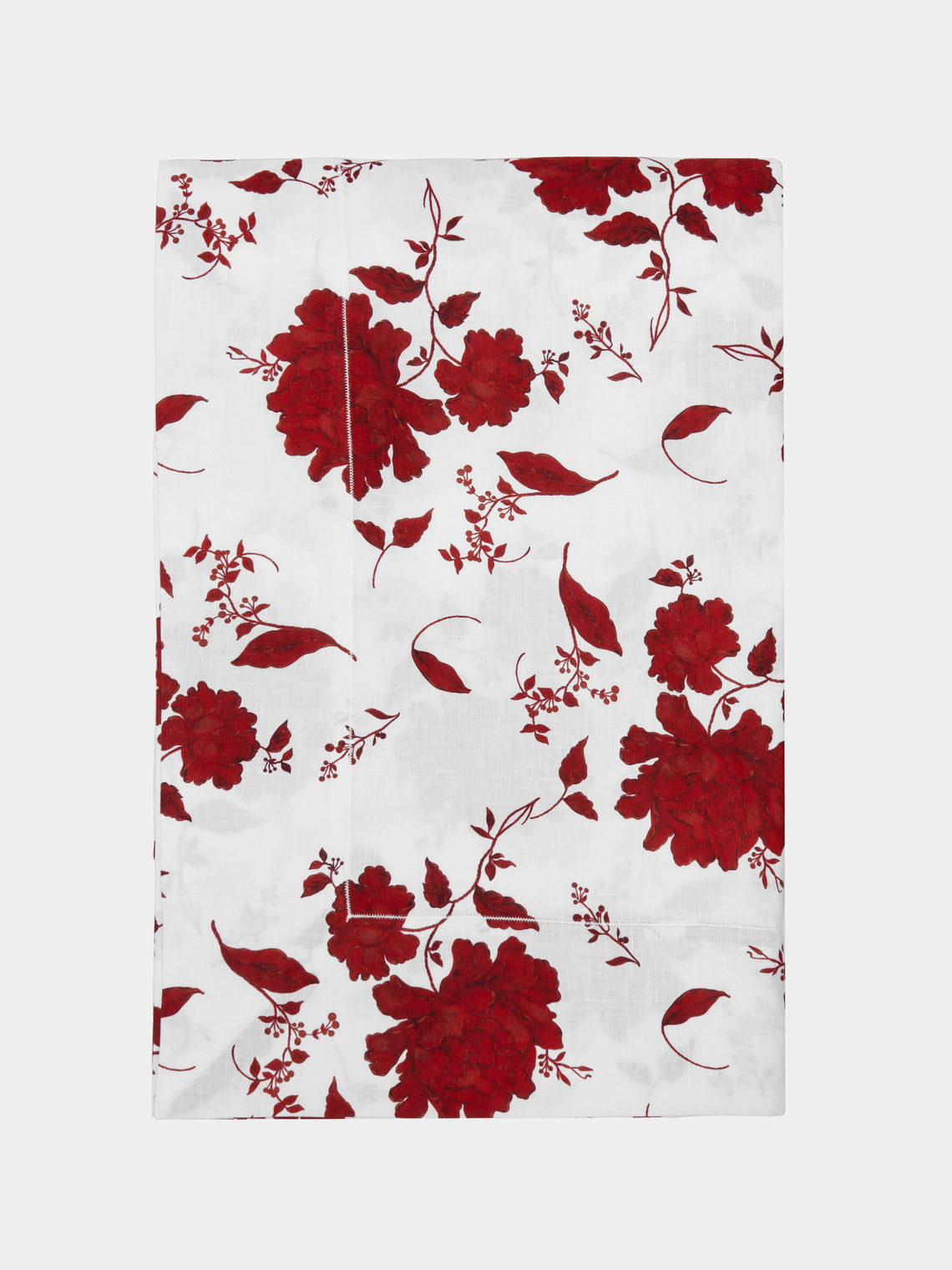 Emilia Wickstead - Linen Floral Rectangular Tablecloth - Red - ABASK - 