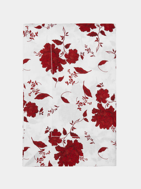 Emilia Wickstead - Linen Floral Rectangular Tablecloth - Red - ABASK - 