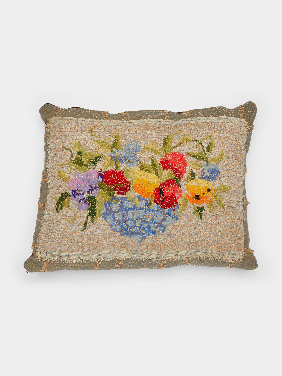By Walid - 1920s French Needlepoint Linen Cushion - Multiple - ABASK - 