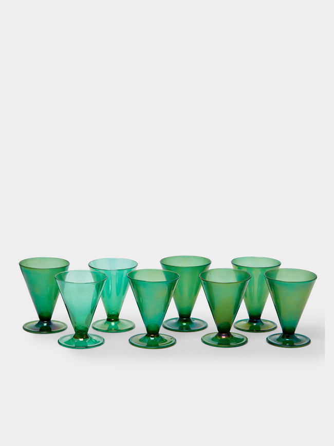 Antique and Vintage - 1930s Murano Lustre Liqueur Glass (Set of 8) -  - ABASK