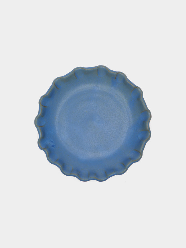 Perla Valtierra - Hand-Glazed Ceramic Dessert Plates (Set of 4) - Blue - ABASK - 