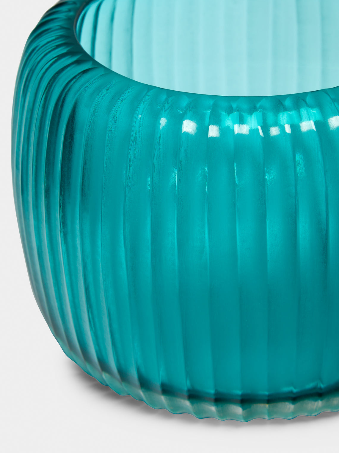 Micheluzzi Glass - Pozzo Acqua Hand-Blown Murano Glass Vase - Teal - ABASK