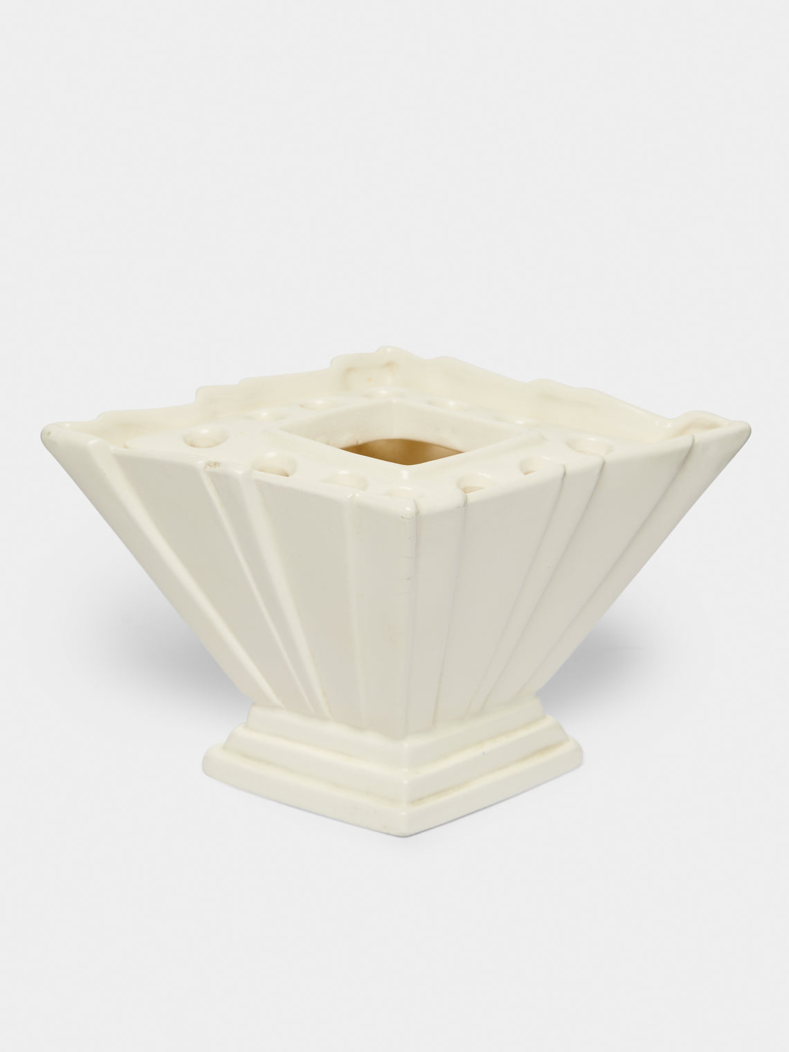 Antique and Vintage - 1930-1940 Art Deco Ceramic Vase - White - ABASK