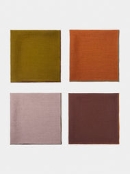 Madre Linen - Hand-Dyed Linen Contrast-Edge Napkins (Set of 4) -  - ABASK - 