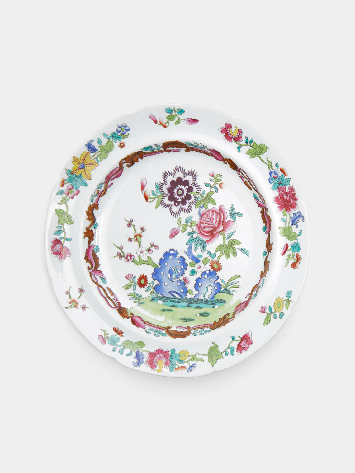 Antique and Vintage - 20th-Century Flower Bone China Plates (Set of 8) -  - ABASK - 