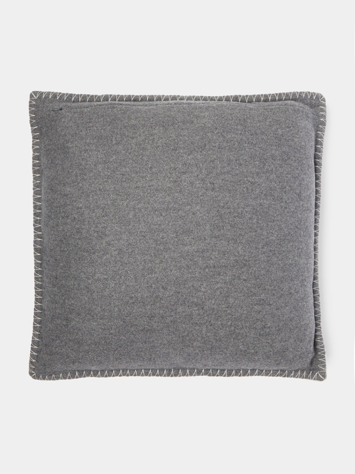 Johnstons of Elgin - Herringbone Jacquard Wool Cushion - Grey - ABASK