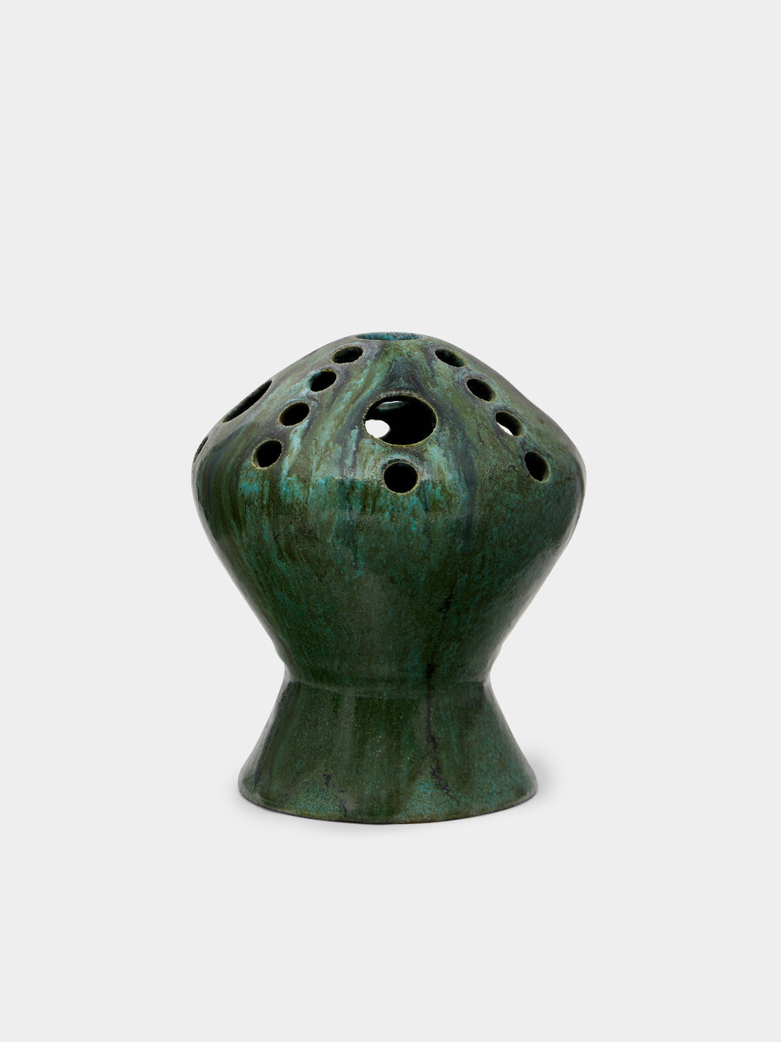 Antique and Vintage - 1970s Accolay Flower Frog Vase - Green - ABASK - 