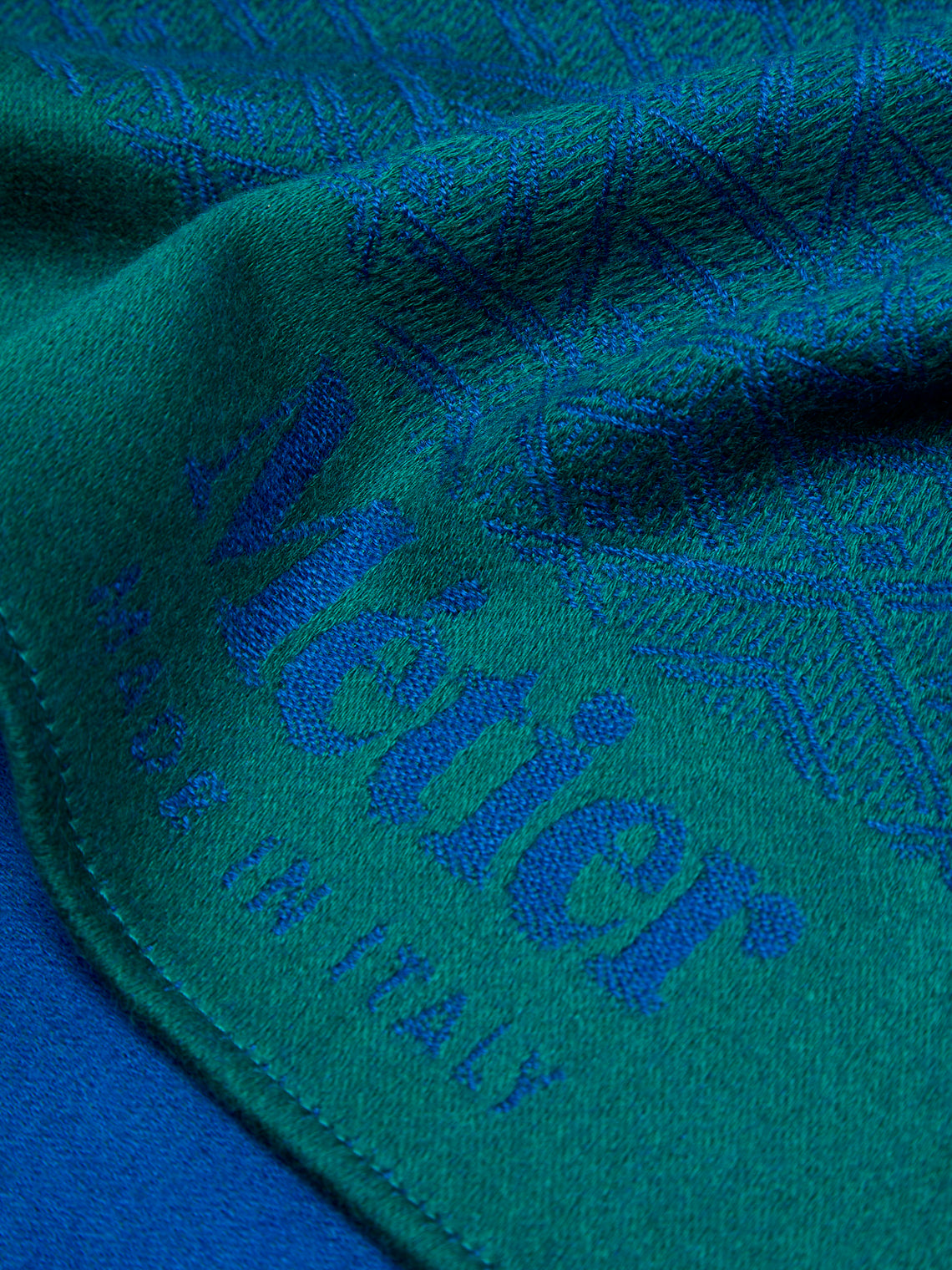 Green Jacquard Cashmere Blanket by Métier