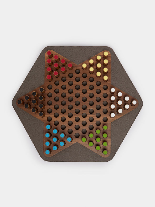 Giobagnara - Delos Leather and Marble Chinese Checkers Set -  - ABASK