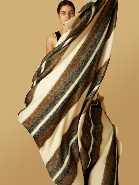 Denis Colomb - Dolpo Striped Nomad Cashmere Blanket -  - ABASK