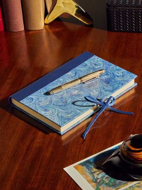 Giannini Firenze - Hand-Marbled Leather Bound Notebook -  - ABASK