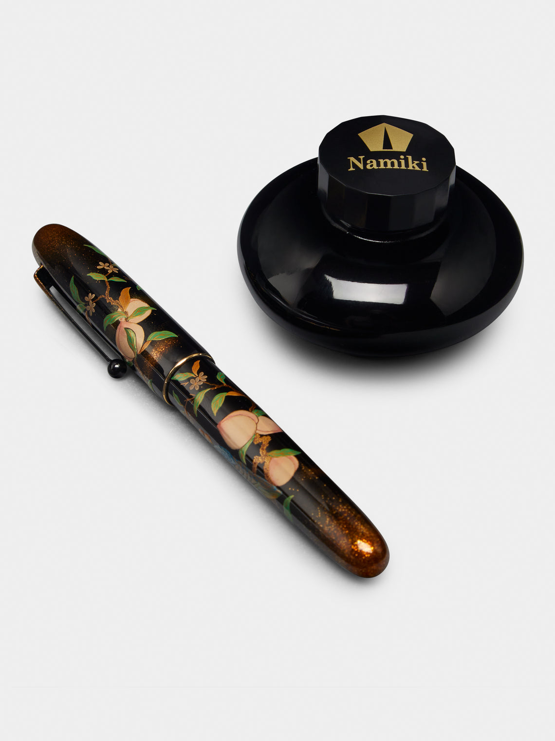 Namiki - Yukari Royale 'Parrot and Peach' Urushi Fountain Pen -  - ABASK