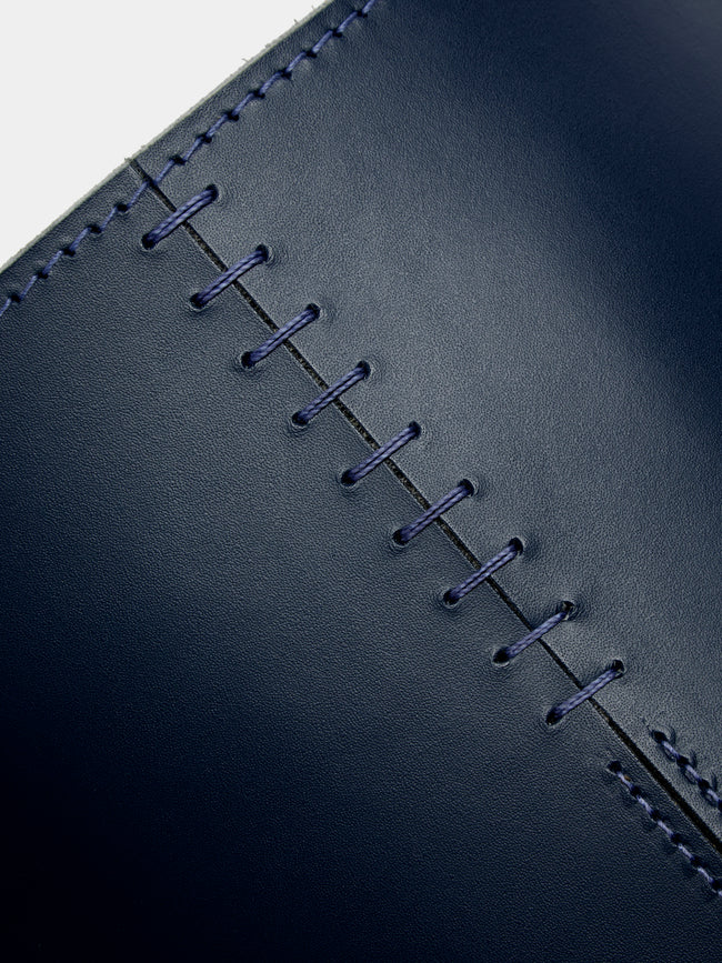 Rabitti 1969 - Orvieto Leather Wastepaper Bin - Blue - ABASK