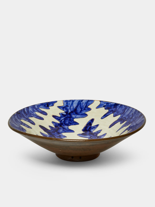 Malaika - Stencil Hand-Painted Ceramic Serving Bowl -  - ABASK - 