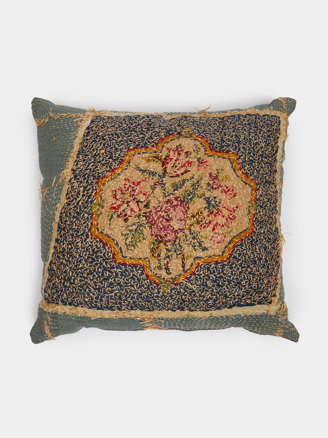 By Walid - 19th-Century Needlepoint Linen Cushion -  - ABASK - 