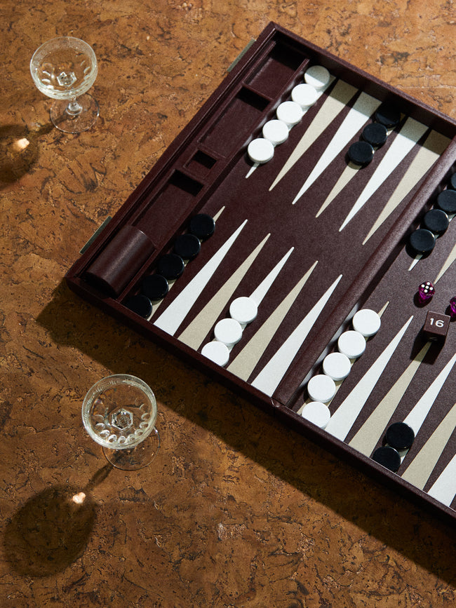 Asprey - Hanover Leather Medium Backgammon Set -  - ABASK