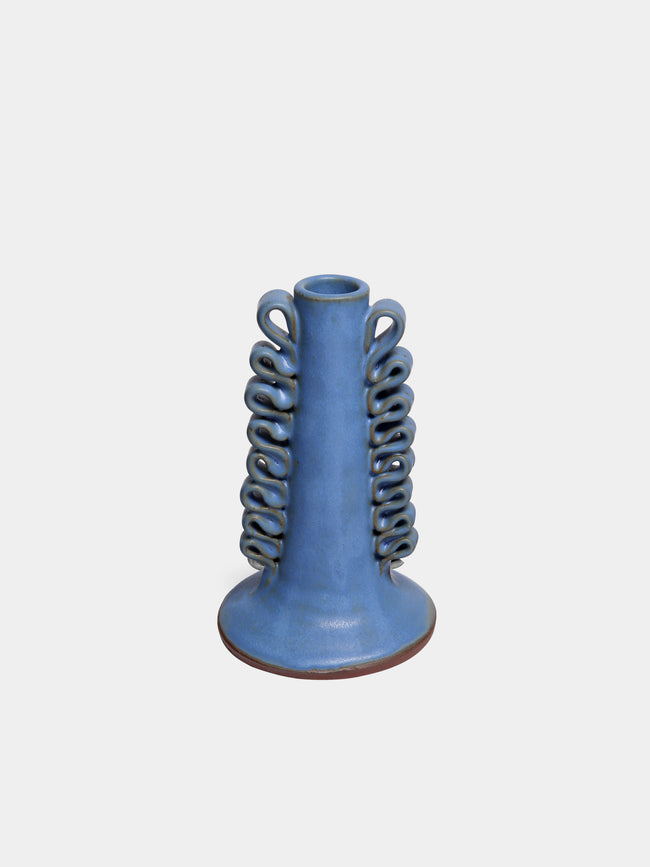 Perla Valtierra - Ribete Hand-Glazed Ceramic Small Candle Holder -  - ABASK - 