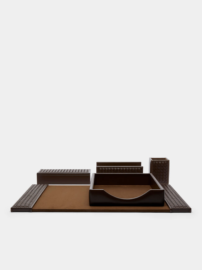 Riviere - Woven Leather Desk Set -  - ABASK - 
