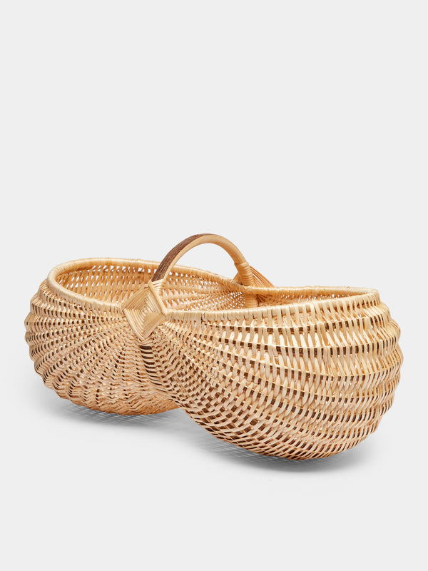 Benjamin Nauleau - Handwoven White Willow Flower Basket -  - ABASK - 