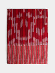 Gregory Parkinson - Lavender Rose Rain Block-Printed Cotton Rectangular Tablecloth -  - ABASK - 