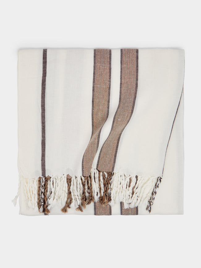 Brunello Cucinelli - Linen Striped Blanket -  - ABASK - 