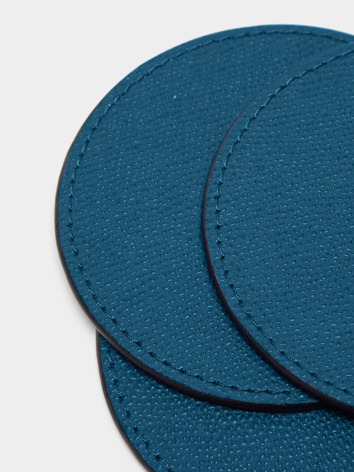 Giobagnara - David Leather Coasters (Set of 6) - Blue - ABASK