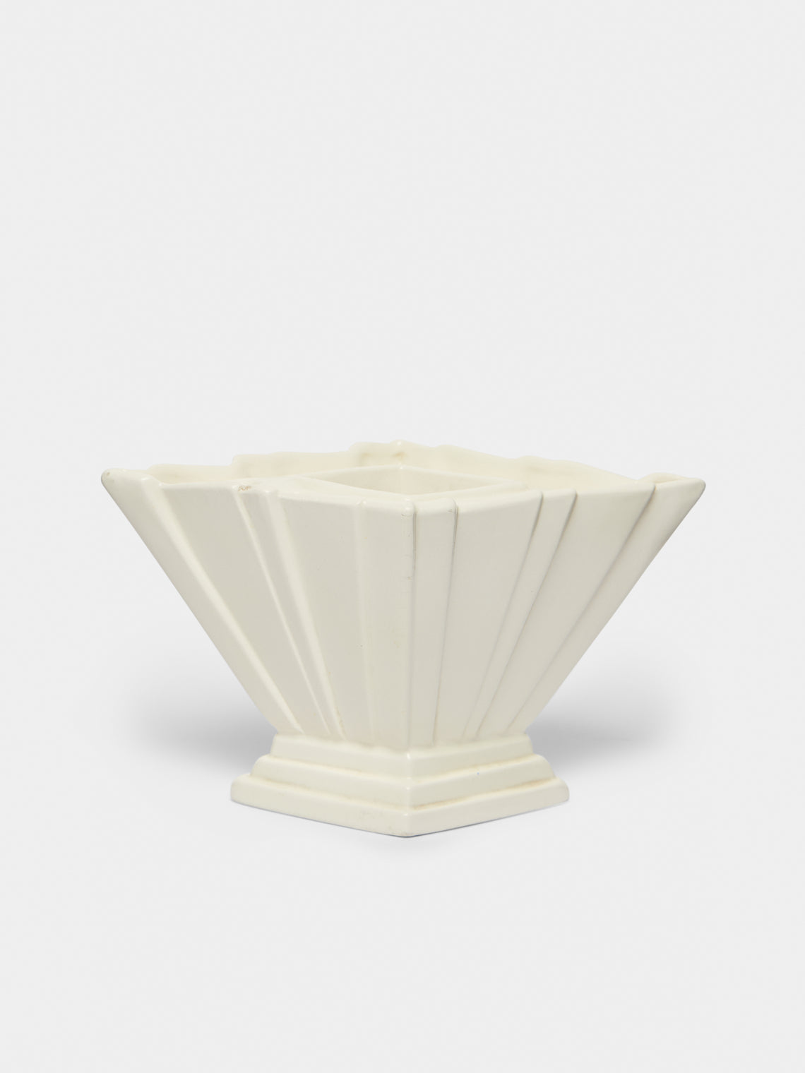 Antique and Vintage - 1930-1940 Art Deco Ceramic Vase - White - ABASK - 