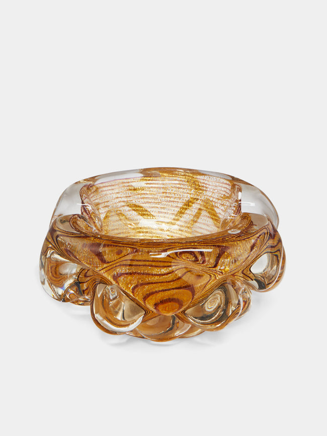 Antique and Vintage - 1950s Ercole Barovier Lenti Murano Glass Ashtray - Brown - ABASK - 