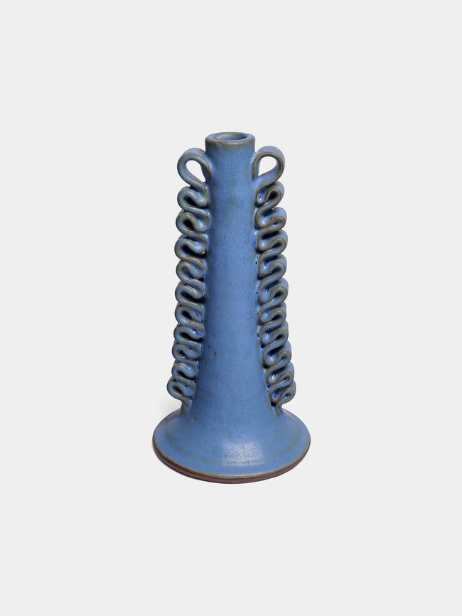 Perla Valtierra - Ribete Hand-Glazed Ceramic Medium Candle Holder -  - ABASK - 
