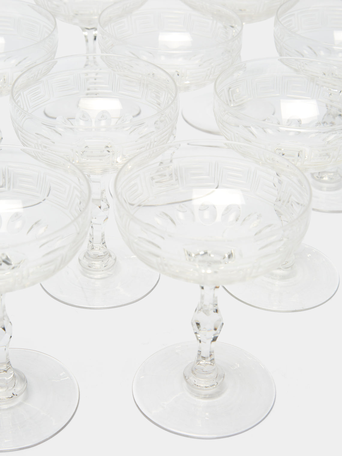 Antique and Vintage - 19th Century Crystal Cut Champagne Coupe (Set of 18) - Clear - ABASK
