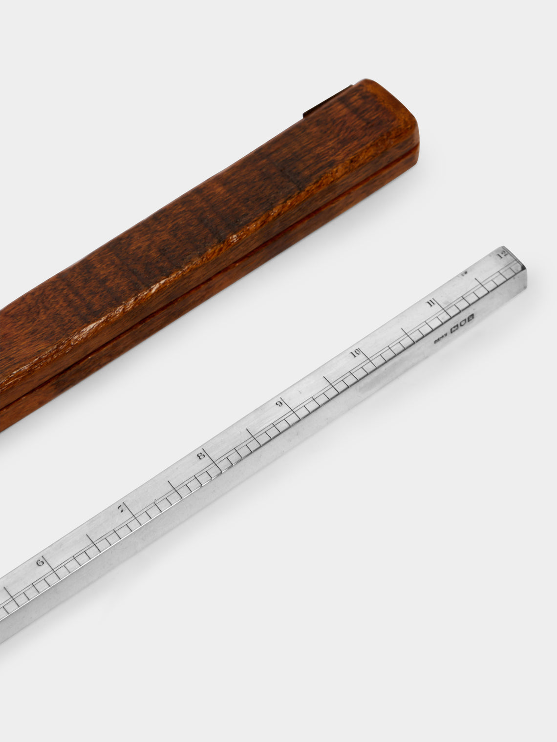 Antique and Vintage - Mid-Century Silver and Oak Ruler -  - ABASK